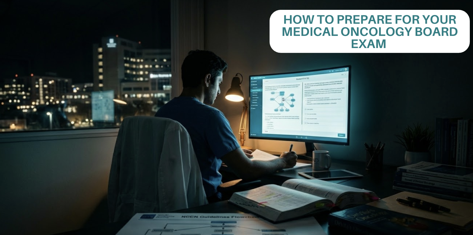 Featured image for MeducationAI blog article: Oncology Board Review 2026 — The Complete Strategy for ITE and ABIM Success